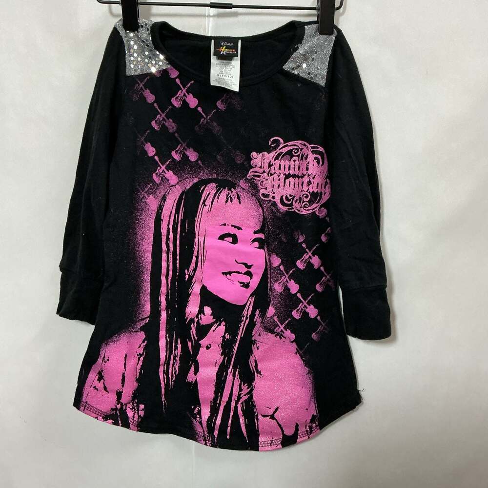 Disney Hannah Montana Vintage 2000 Long Sleeve with Sequins Guitar Graphics